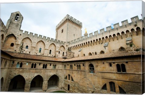 Framed Courtyard of a palace, Palais des Papes, Avignon, Vaucluse, Provence-Alpes-Cote d&#39;Azur, France Print