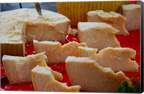 Framed Cheese for sale at weekly market, Arles, Bouches-Du-Rhone, Provence-Alpes-Cote d&#39;Azur, France Print