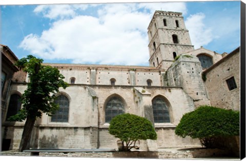 Framed Low angle view of a bell tower, Church Of St. Trophime, Arles, Bouches-Du-Rhone, Provence-Alpes-Cote d&#39;Azur, France Print