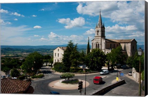 Framed High angle view of a church, Bonnieux, Vaucluse, Provence-Alpes-Cote d&#39;Azur, France Print