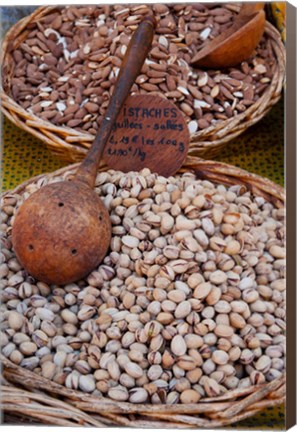 Framed Pistachios for sale at weekly market, St.-Remy-de-Provence, Bouches-Du-Rhone, Provence-Alpes-Cote d&#39;Azur, France Print