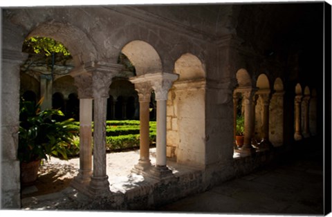 Framed Cloister of ancient Monastere Saint-Paul-De-Mausole, St.-Remy-De-Provence, Bouches-Du-Rhone, Provence-Alpes-Cote d&#39;Azur, France Print