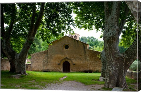 Framed Facade of an old church, Vaugines, Vaucluse, Provence-Alpes-Cote d&#39;Azur, France Print