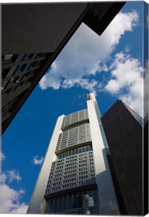 Framed Commerzbank Tower, Frankfurt, Hesse, Germany Print