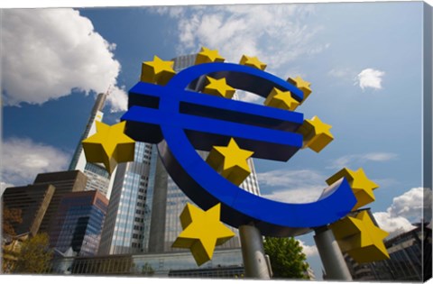 Framed Euro Sign, Frankfurt, Germany (horizontal) Print