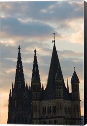 Framed Great Saint Martin Church and Cologne Cathedral, North Rhine Westphalia, Germany Print