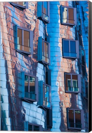 Framed Low angle view of a building, Neuer Zollhof, Medienhafen, Dusseldorf, North Rhine Westphalia, Germany Print
