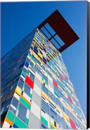 Framed Facade of a Coroful building, Medienhafen, Dusseldorf, North Rhine Westphalia, Germany Print