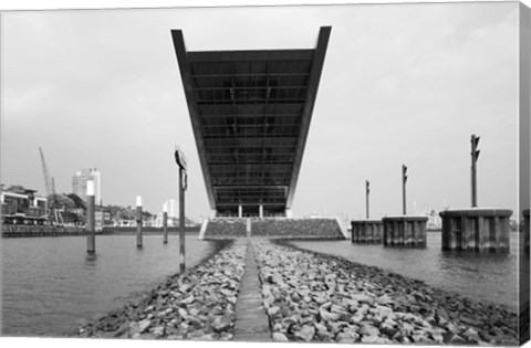 Framed Office building at the waterfront, Dockland Office Building, Elbmeile, Hamburg, Germany Print