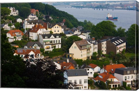 Framed Houses in a town, Blankenese, Hamburg, Germany Print