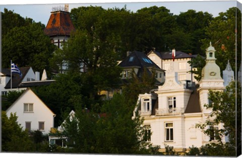 Framed Villas on a hill, Blankenese, Hamburg, Germany Print