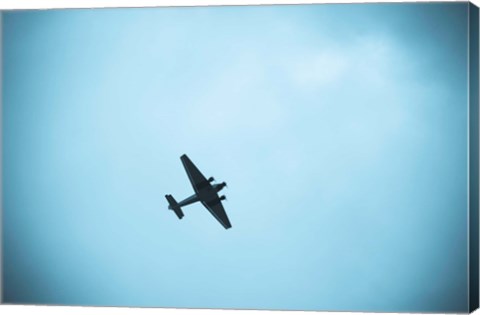 Framed Junkers Ju 52 Aircraft flying in Blue Sky, Leipzig, Saxony, Germany Print