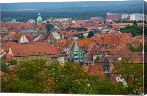 Framed High angle view of buildings in a city, Bamberg, Bavaria, Germany Print