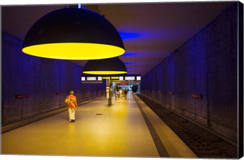 Framed Interiors of an underground station, Westfriedhof, Munich U-Bahn, Munich, Bavaria, Germany Print