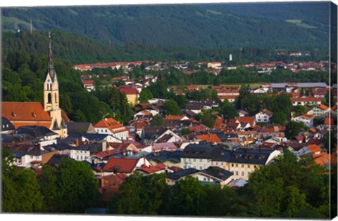 Framed High angle view of buildings in a town, Bad Tolz, Bavaria, Germany Print