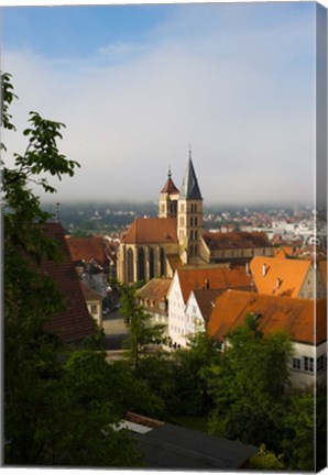 Framed High angle view of a church in the city, St. Dionysius Church, Esslingen-Am-Neckar, Stuttgart, Baden-Wurttemberg, Germany Print