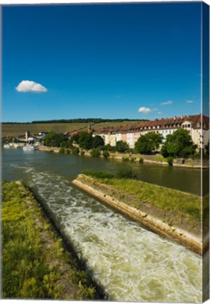 Framed City viewed from Old Main Bridge, Wurzburg, Lower Franconia, Bavaria, Germany Print