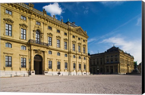 Framed Facade of a palace, Wurzburg Residence, Wurzburg, Lower Franconia, Bavaria, Germany Print