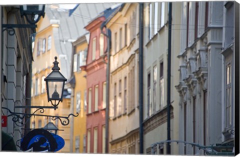 Framed Facade of Buildings in Gamla Stan, Stockholm, Sweden Print