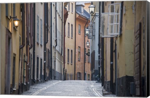 Framed Buildings in Old Town, Gamla Stan, Stockholm, Sweden Print