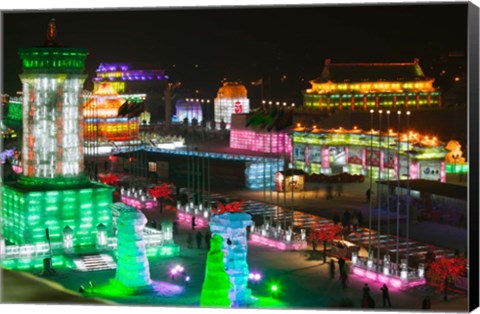 Framed Harbin International Ice and Snow Sculpture Festival, Harbin, Heilungkiang Province, China Print