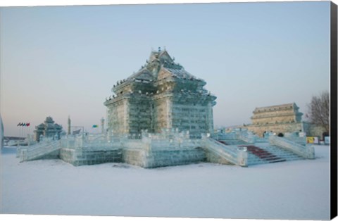 Framed Ice building at the Harbin International Ice and Snow Sculpture Festival, Harbin, Heilungkiang Province, China Print