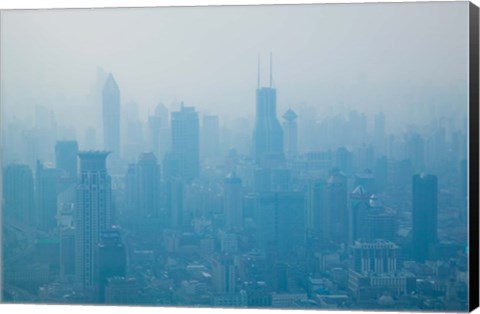 Framed City viewed from observation deck of Jin Mao Tower, Lujiazui, Pudong, Shanghai, China Print