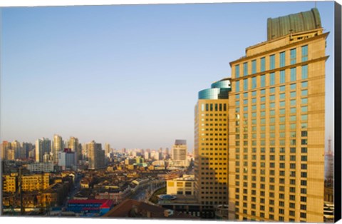 Framed High angle view of Hongkou District, Shanghai, China Print