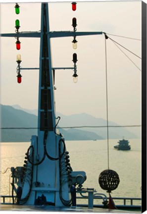 Framed River Traffic on the Yangzi River northeast of Fengdu Town, Chongqing, China Print