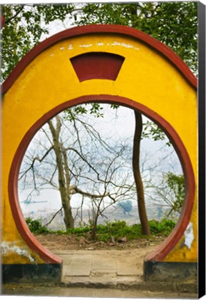 Framed Archway with trees in the background, Mingshan, Fengdu Ghost City, Fengdu, Yangtze River, Chongqing Province, China Print