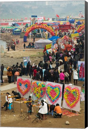 Framed Ciqikou carnival by the Jialing River during Chinese New Year, Ciqikou, Chongqing, China Print