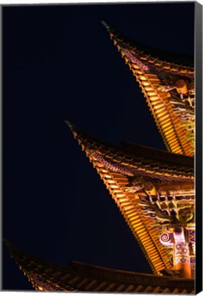 Framed Architectural detail of Wuhua Building, Wenxian Lu, Old Town, Dali, Yunnan Province, China Print