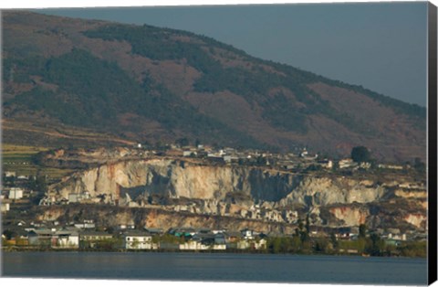 Framed Town at the waterfront, Shaping, Erhai Hu Lake Area, Yunnan Province, China Print