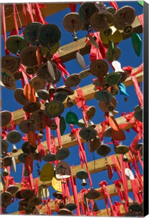 Framed Buddhist prayer wishes (Ema) hanging at Jade Dragon Snow Mountain Scenic Area, Lijiang, Yunnan Province, China Print