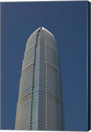 Framed Low angle view of a skyscraper, Two International Finance Centre, Central District, Hong Kong Island, Hong Kong Print