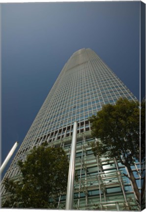 Framed Trees in front of a building, Two International Finance Centre, Central District, Hong Kong Island, Hong Kong Print