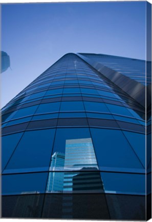 Framed Reflection of buildings on a stock exchange building, Exchange Square, Central District, Hong Kong Island, Hong Kong Print