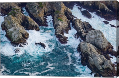 Framed Aerial view of a coast, Point Lobos State Reserve, Monterey County, California, USA Print