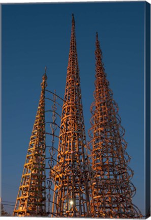 Framed Low angle view of the Watts Tower, Watts, Los Angeles, California, USA Print