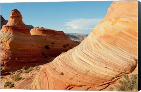 Framed Close up of rock formations, The Wave, Coyote Buttes, Utah, USA Print