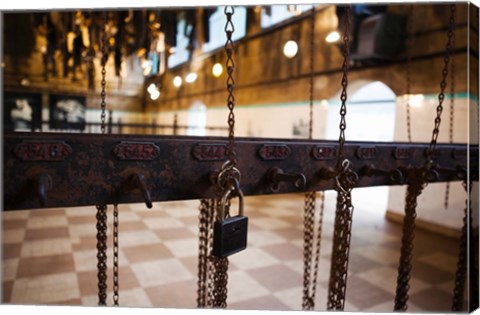 Framed Miner&#39;s Clothing Hanging Room, Salle des Pendus, Puits Couriot Mine Museum, Saint-Etienne, Loire, Rhone-Alpes, France Print