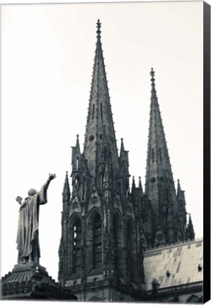 Framed Low angle view of a cathedral, cathedrale Notre-Dame-de-l&#39;Assomption, Clermont-Ferrand, Auvergne, Puy-de-Dome, France Print