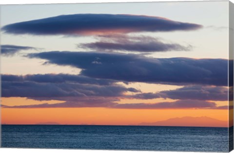 Framed View of the Mediterranean Sea at dusk, Sete, Herault, Languedoc-Roussillon, France Print