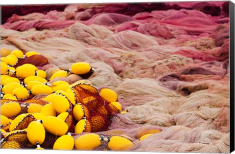 Framed Commercial Fishing Nets with Floats (horizontal) Print