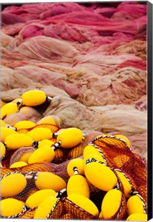Framed Commercial Fishing Nets with Floats, Port-Vendres, Vermillion Coast, Pyrennes-Orientales, Languedoc-Roussillon, France Print