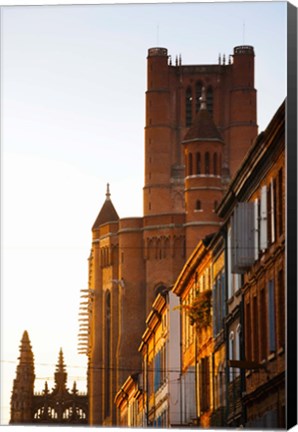 Framed Low angle view of old town buildings, Albi, Tarn, Midi-Pyrenees, France Print