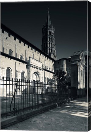 Framed Entrance of the Basilica of St. Sernin, Toulouse, Haute-Garonne, Midi-Pyrenees, France Print