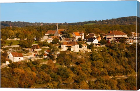 Framed Overview of L&#39;Hospitalet village, Rocamadour, Lot, Midi-Pyrenees, France Print