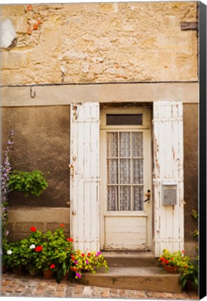 Framed Detail of a building, Saint-Emilion, Gironde, Aquitaine, France Print