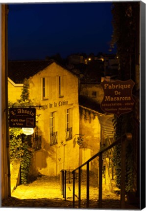 Framed Street view at dawn, Saint-Emilion, Gironde, Aquitaine, France Print